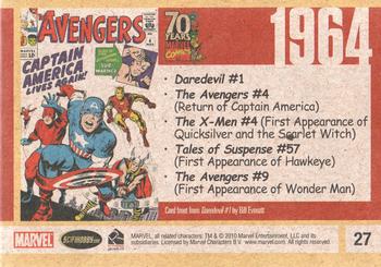 2010 Rittenhouse 70 Years of Marvel Comics #27 1964 Back
