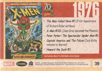 2010 Rittenhouse 70 Years of Marvel Comics #39 1976 Back
