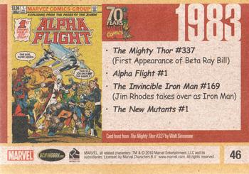2010 Rittenhouse 70 Years of Marvel Comics #46 1983 Back
