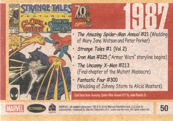 2010 Rittenhouse 70 Years of Marvel Comics #50 1987 Back