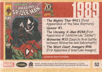 2010 Rittenhouse 70 Years of Marvel Comics #52 1989 Back