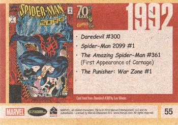 2010 Rittenhouse 70 Years of Marvel Comics #55 1992 Back