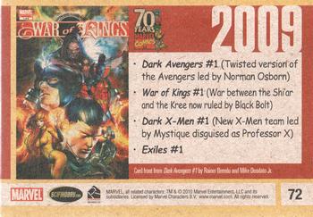 2010 Rittenhouse 70 Years of Marvel Comics #72 2009 Back