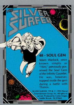 1992 Comic Images The Silver Surfer #48 Soul Gem Back