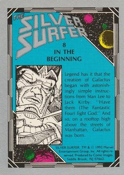 1992 Comic Images The Silver Surfer #8 In the Beginning Back