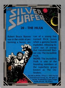 1992 Comic Images The Silver Surfer #20 The Hulk Back