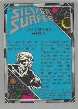 1992 Comic Images The Silver Surfer #38 Captain Marvel Back