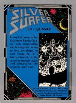 1992 Comic Images The Silver Surfer #59 Quasar Back