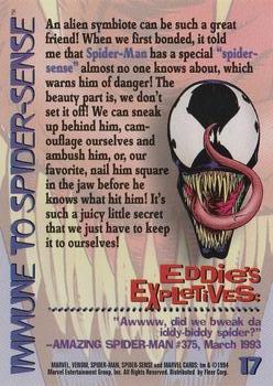 1994 Fleer The Amazing Spider-Man #17 Immune to Spider-Sense Back