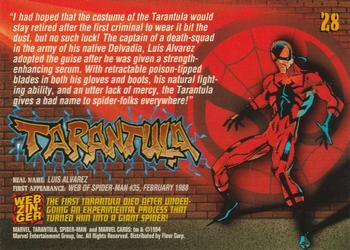 1994 Fleer The Amazing Spider-Man #28 Tarantula Back