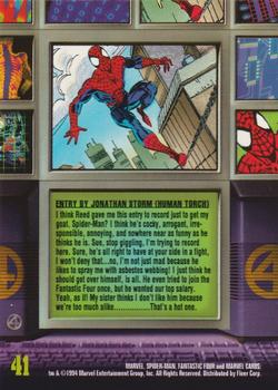 1994 Fleer The Amazing Spider-Man #41 Spider-Man Back
