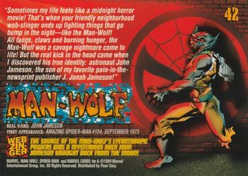 1994 Fleer The Amazing Spider-Man #42 Man-Wolf Back