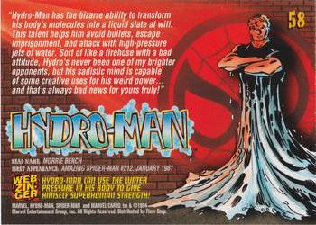 1994 Fleer The Amazing Spider-Man #58 Hydro-Man Back