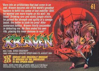 1994 Fleer The Amazing Spider-Man #61 Kraven Back