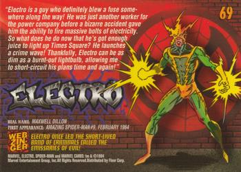 1994 Fleer The Amazing Spider-Man #69 Electro Back