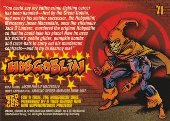 1994 Fleer The Amazing Spider-Man #71 Hobgoblin Back