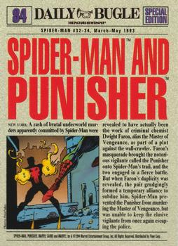 1994 Fleer The Amazing Spider-Man #84 Spider-Man & Punisher Back