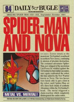 1994 Fleer The Amazing Spider-Man #94 Spider-Man & Nova Back