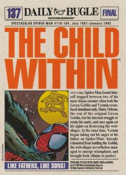 1994 Fleer The Amazing Spider-Man #137 The Child Within Back