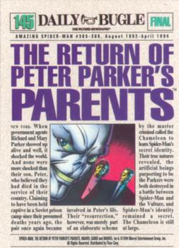 1994 Fleer The Amazing Spider-Man #145 The Return of Peter Parker's Parents Back