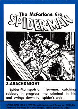 1992 Comic Images Spider-Man: The McFarlane Era #3 Arachknight Back