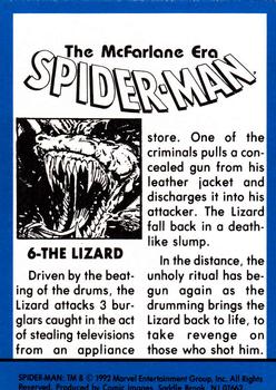 1992 Comic Images Spider-Man: The McFarlane Era #6 The Lizard Back