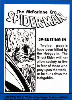 1992 Comic Images Spider-Man: The McFarlane Era #39 Busting In Back
