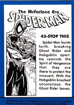 1992 Comic Images Spider-Man: The McFarlane Era #43 Stop This Back