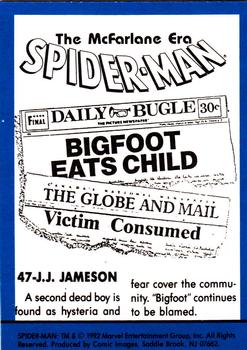 1992 Comic Images Spider-Man: The McFarlane Era #47 J.J. Jameson Back