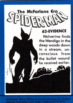 1992 Comic Images Spider-Man: The McFarlane Era #62 Evidence Back
