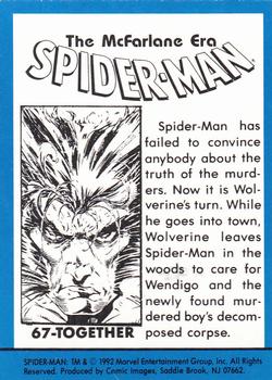1992 Comic Images Spider-Man: The McFarlane Era #67 Together Back