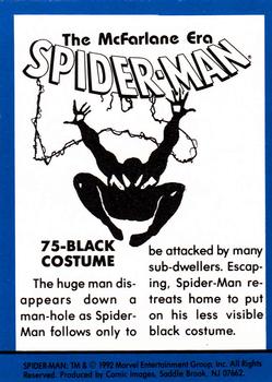 1992 Comic Images Spider-Man: The McFarlane Era #75 Black Costume Back