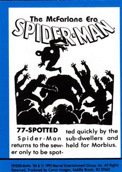 1992 Comic Images Spider-Man: The McFarlane Era #77 Spotted Back