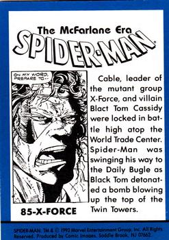 1992 Comic Images Spider-Man: The McFarlane Era #85 X-Force Back