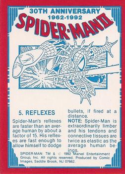 1992 Comic Images Spider-Man II: 30th Anniversary 1962-1992 #5 Reflexes Back