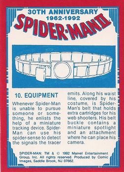 1992 Comic Images Spider-Man II: 30th Anniversary 1962-1992 #10 Equipment Back