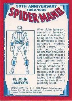 1992 Comic Images Spider-Man II: 30th Anniversary 1962-1992 #18 John Jameson Back