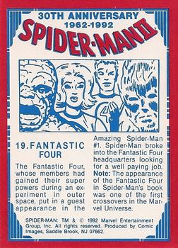 1992 Comic Images Spider-Man II: 30th Anniversary 1962-1992 #19 Fantastic Four Back