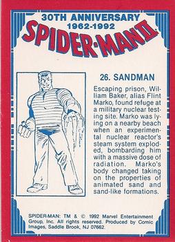 1992 Comic Images Spider-Man II: 30th Anniversary 1962-1992 #26 Sandman Back