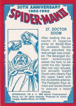 1992 Comic Images Spider-Man II: 30th Anniversary 1962-1992 #27 Doctor Doom Back
