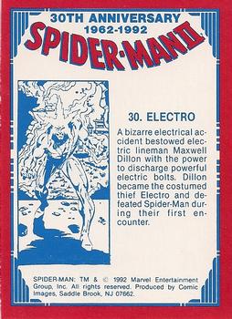 1992 Comic Images Spider-Man II: 30th Anniversary 1962-1992 #30 Electro Back