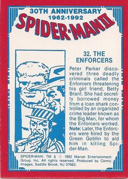 1992 Comic Images Spider-Man II: 30th Anniversary 1962-1992 #32 The Enforcers Back