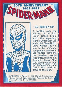 1992 Comic Images Spider-Man II: 30th Anniversary 1962-1992 #35 Break-Up Back