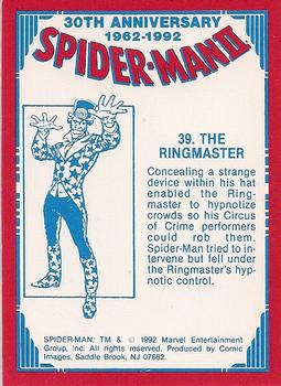 1992 Comic Images Spider-Man II: 30th Anniversary 1962-1992 #39 The Ringmaster Back