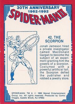 1992 Comic Images Spider-Man II: 30th Anniversary 1962-1992 #42 The Scorpion Back