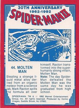 1992 Comic Images Spider-Man II: 30th Anniversary 1962-1992 #44 Molten Man Back
