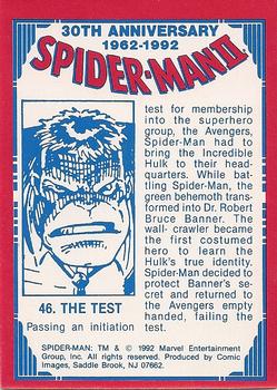 1992 Comic Images Spider-Man II: 30th Anniversary 1962-1992 #46 The Test Back