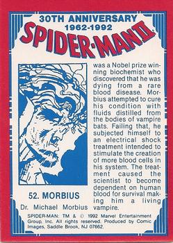 1992 Comic Images Spider-Man II: 30th Anniversary 1962-1992 #52 Morbius Back