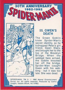 1992 Comic Images Spider-Man II: 30th Anniversary 1962-1992 #55 Gwen's Death Back