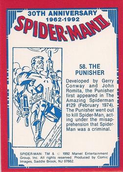 1992 Comic Images Spider-Man II: 30th Anniversary 1962-1992 #58 The Punisher Back